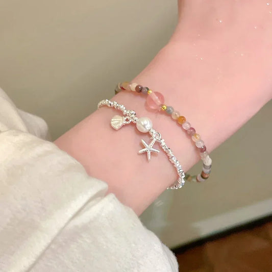 Starfish & Shell Bead Bracelet
