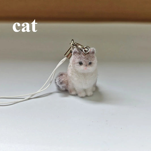 Cute Plush Cat  Pendant