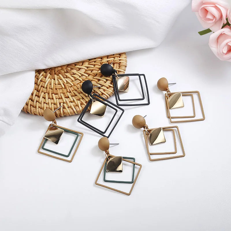 Round Drop Earrings