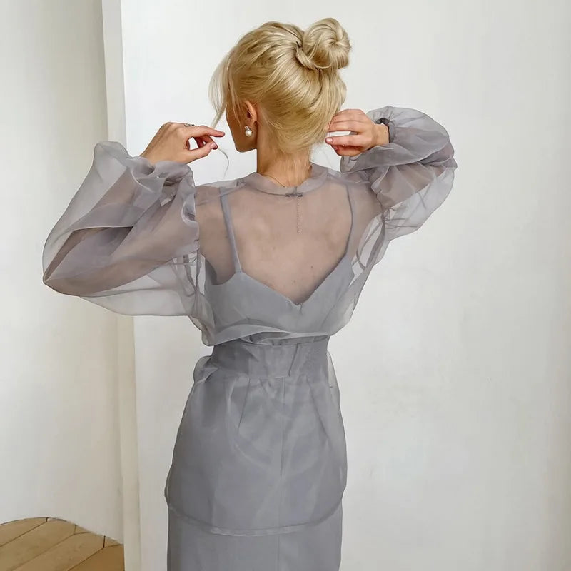 Mesh V-Neck Top