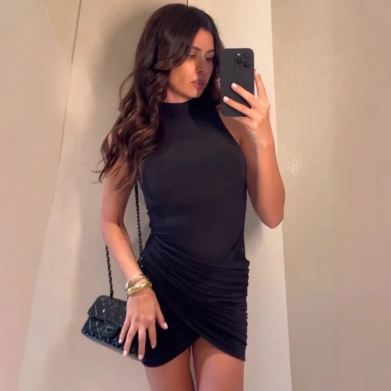 Mini Sheath Turtleneck Dress