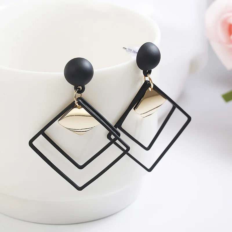 Round Drop Earrings