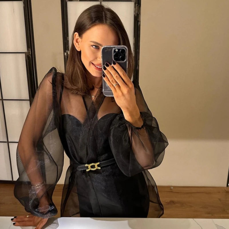 Mesh V-Neck Top