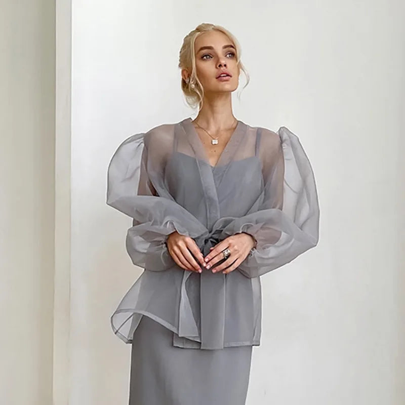 Mesh V-Neck Top